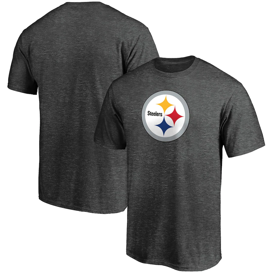 PITTSBURGH STEELERS MEN'S PRIMARY LOGO TEE - CHARCOAL