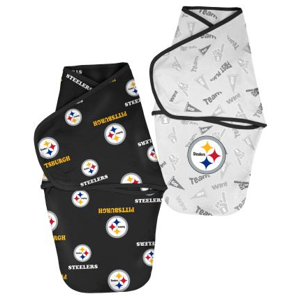 PITTSBURGH STEELERS NEWBORN 2-PACK WRAP SWADDLE SET