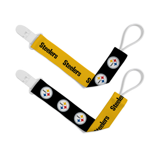 PITTSBURGH STEELERS PACIFIER CLIP SET