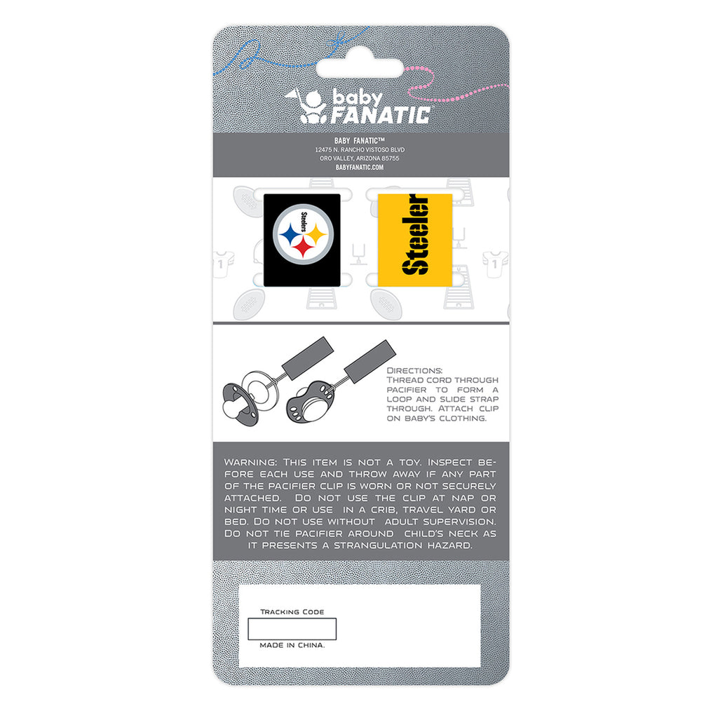 PITTSBURGH STEELERS PACIFIER CLIP SET