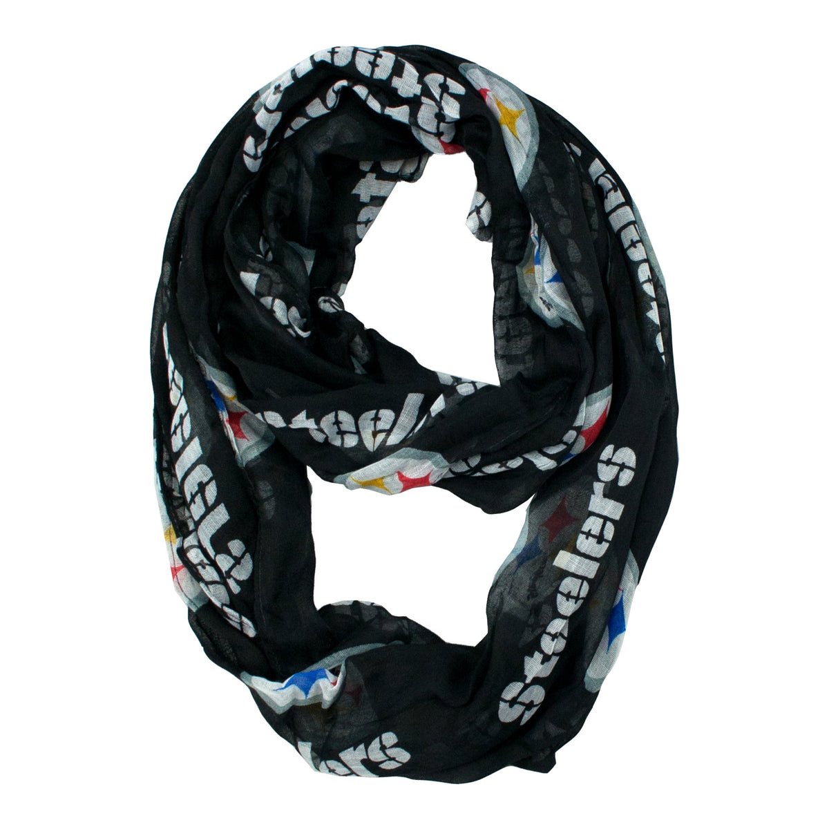 BUFANDA TRANSPARENTE INFINITY DE LOS PITTSBURGH STEELERS