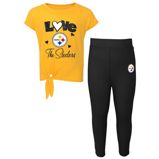 PITTSBURGH STEELERS TODDLER FOREVER LOVE SHIRT AND LEGGINGS