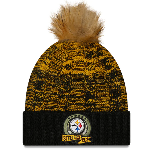 GORRO DE PUNTO SALUDE TO SERVICE 2022 PARA MUJER DE LOS PITTSBURGH STEELERS