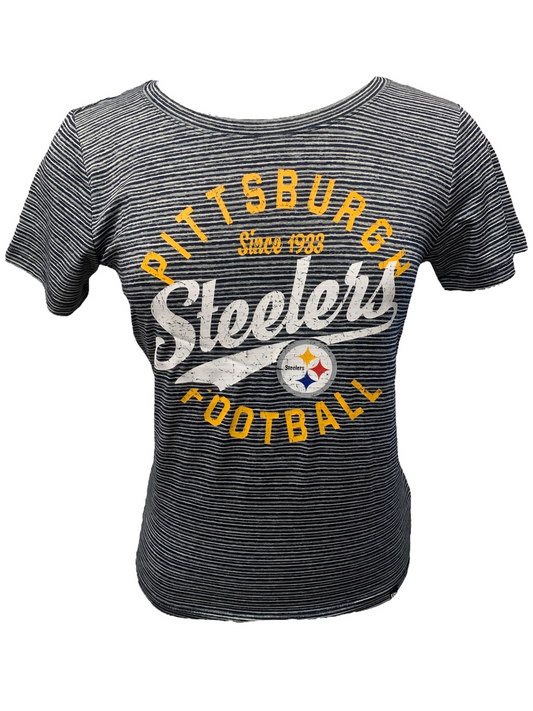 PITTSBURGH STEELERS WOMEN'S DISTRESSED LINE TEE