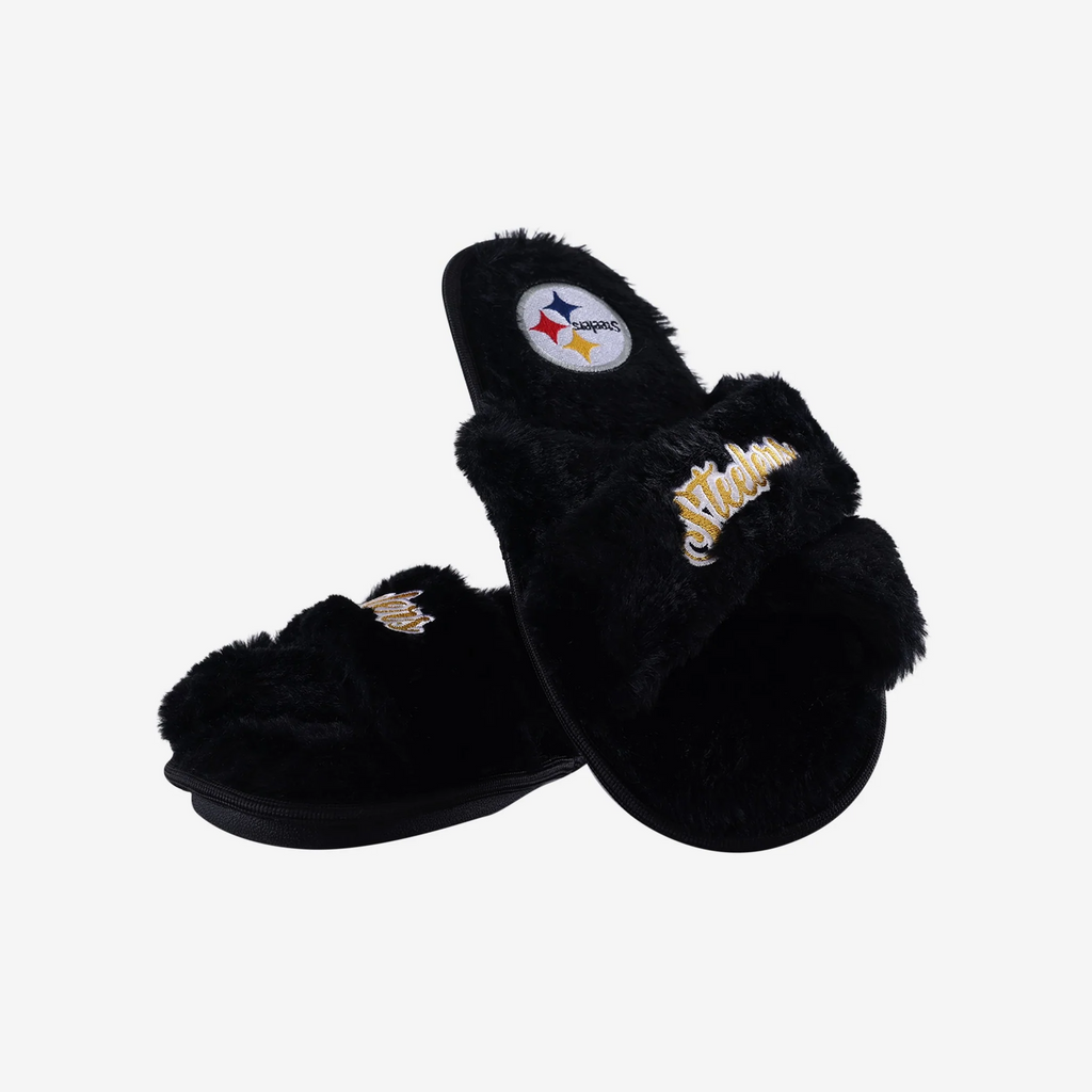 PITTSBURGH STEELERS WOMEN'S SCRIPT CROSS SLIPPERS