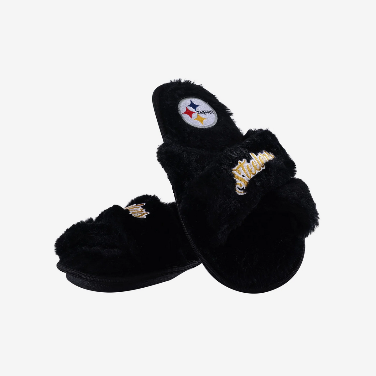 PITTSBURGH STEELERS WOMEN'S SCRIPT CROSS SLIPPERS