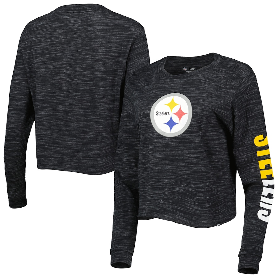 CAMISETA DE MANGA LARGA PARA MUJER SPACE DYE DE LOS PITTSBURGH STEELERS