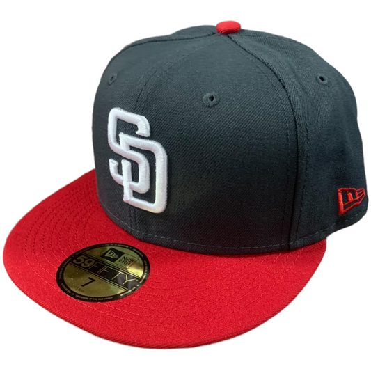 SAN DIEGO PADRES 2-TONE COLOR PACK 59FIFTY FITTED HAT - CHARCOAL/ RED