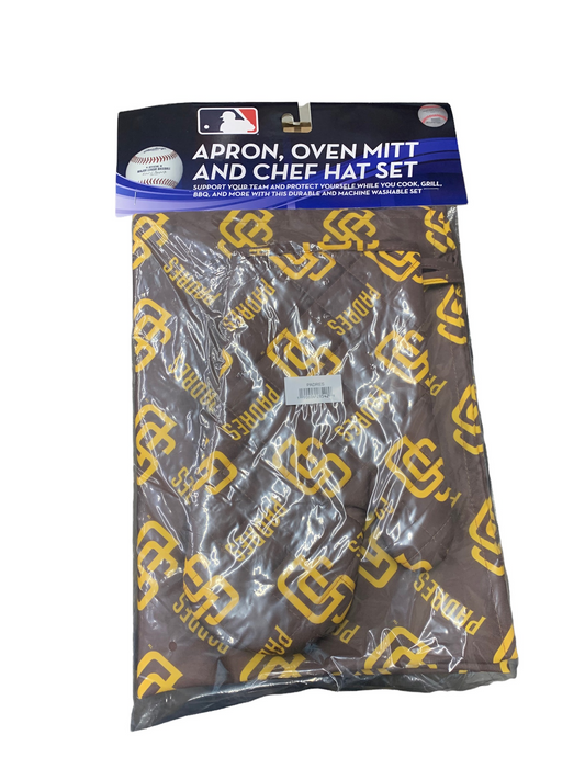 SAN DIEGO PADRES 3PC SET APRON MITT HAT SET