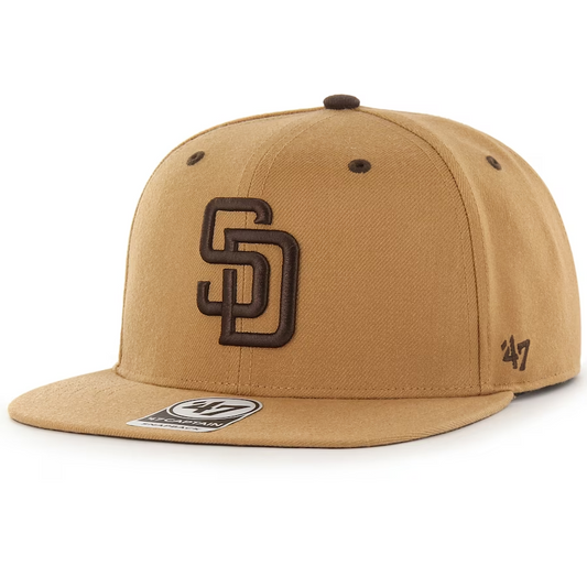 SAN DIEGO PADRES 47' BRAND CAPTAIN ADJUSTABLE SNAPBACK HAT - CAMEL
