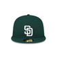 SAN DIEGO PADRES BASIC LOGO 59FIFTY FITTED HAT - DARK GREEN
