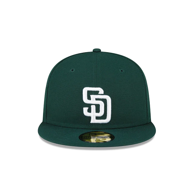 GORRO AJUSTADO SAN DIEGO PADRES LOGO BÁSICO 59FIFTY - VERDE OSCURO