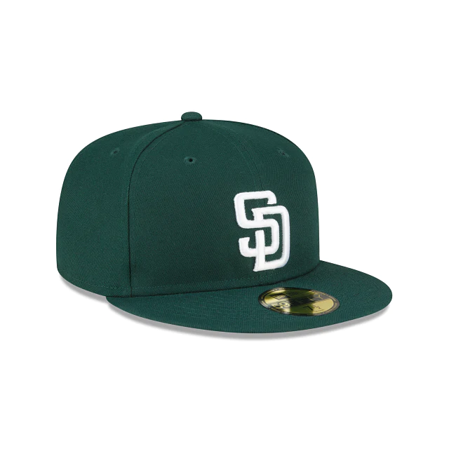 GORRO AJUSTADO SAN DIEGO PADRES LOGO BÁSICO 59FIFTY - VERDE OSCURO