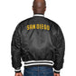 SAN DIEGO PADRES MEN'S ALPHA INDUSTRIES REVERSIBLE BOMBER JACKET