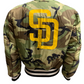 SAN DIEGO PADRES MEN'S ALPHA INDUSTRIES REVERSIBLE BOMBER JACKET