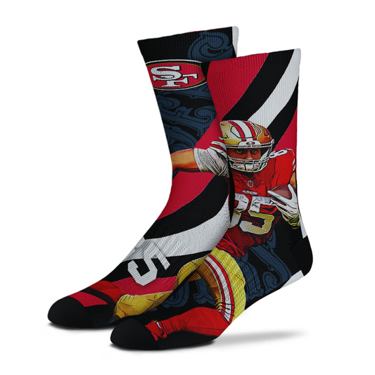 SAN FRANCISCO 49ERES CALCETINES GEORGE KITTLE PLAYER RAYAS UNISEX 