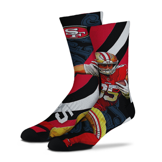 SAN FRANCISCO 49ERES GEORGE KITTLE PLAYER STRIPE UNISEX SOCKS