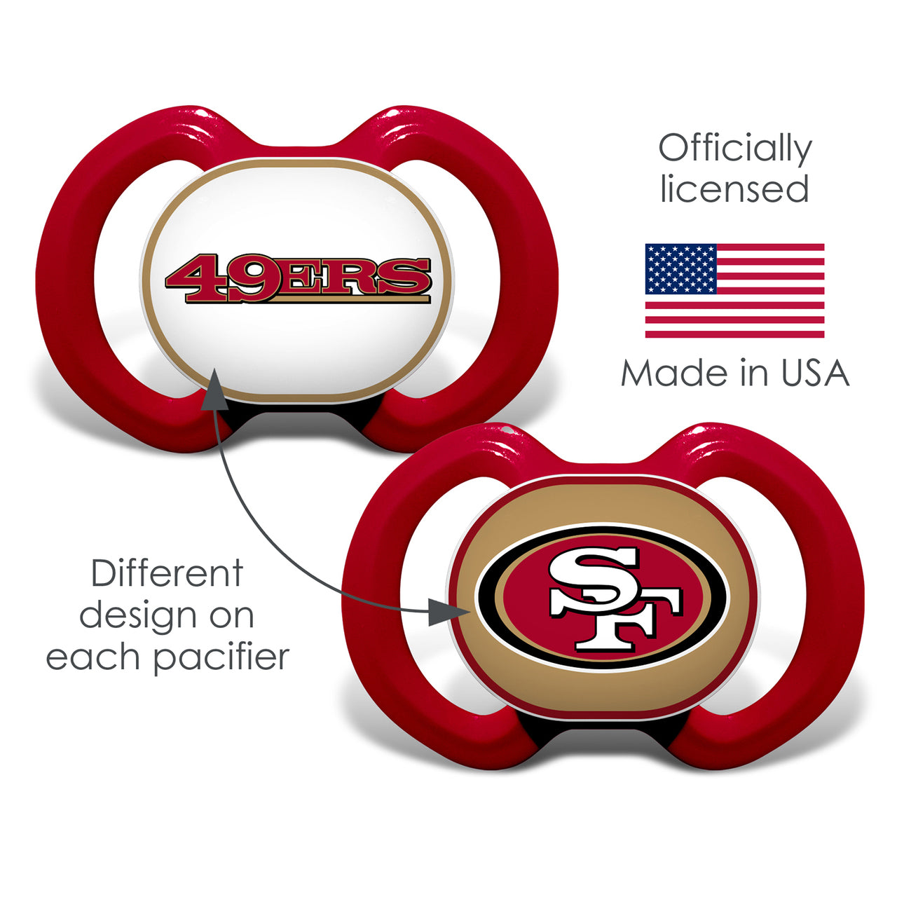 SAN FRANCISCO 49ERS 2-PACK PACIFIERS