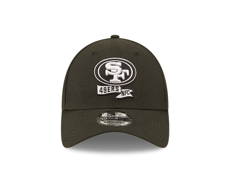 SAN FRANCISCO 49ERS 2022 SIDELINE 39THIRTY FLEX FIT HAT - BLACK/ WHITE