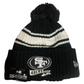 SAN FRANCISCO 49ERS 2022 SIDELINE SPORT CUFFED POM KNIT -BLACK/WHITE