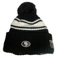 SAN FRANCISCO 49ERS 2022 SIDELINE SPORT CUFFED POM KNIT -BLACK/WHITE