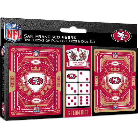 SAN FRANCISCO 49ERS 2 PACK CARD AND DICE SET
