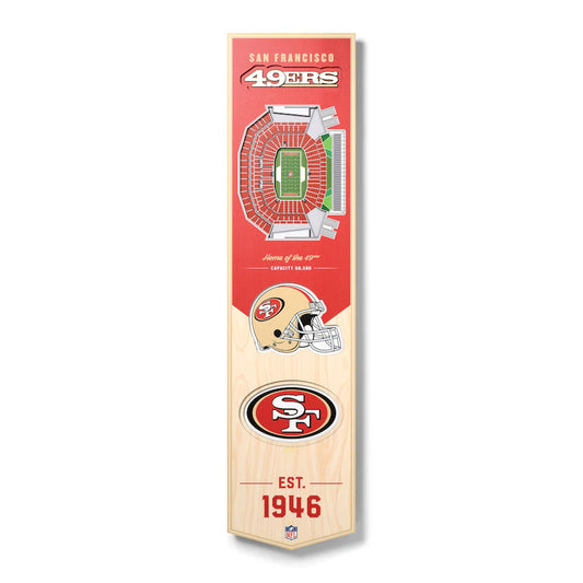 SAN FRANCISCO 49ERS 3D STADIUM VIEW WOOD BANNER