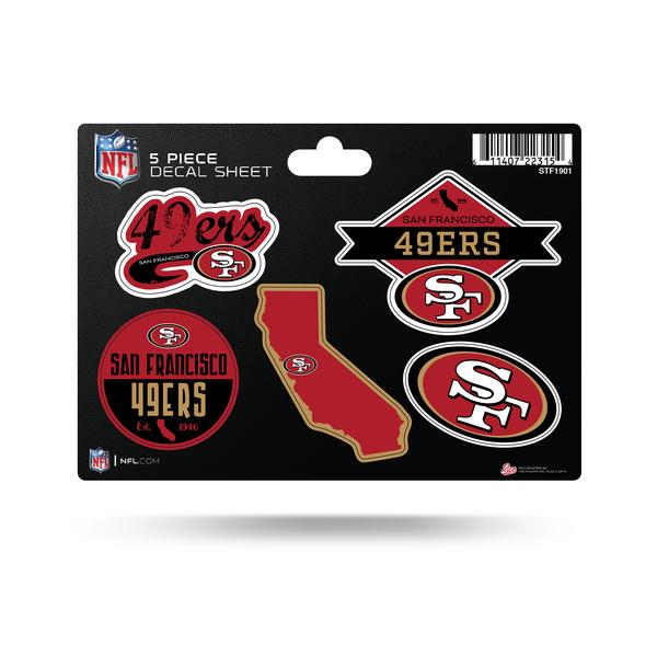 SAN FRANCISCO 49ERS 5-PIECE STICKER SHEET