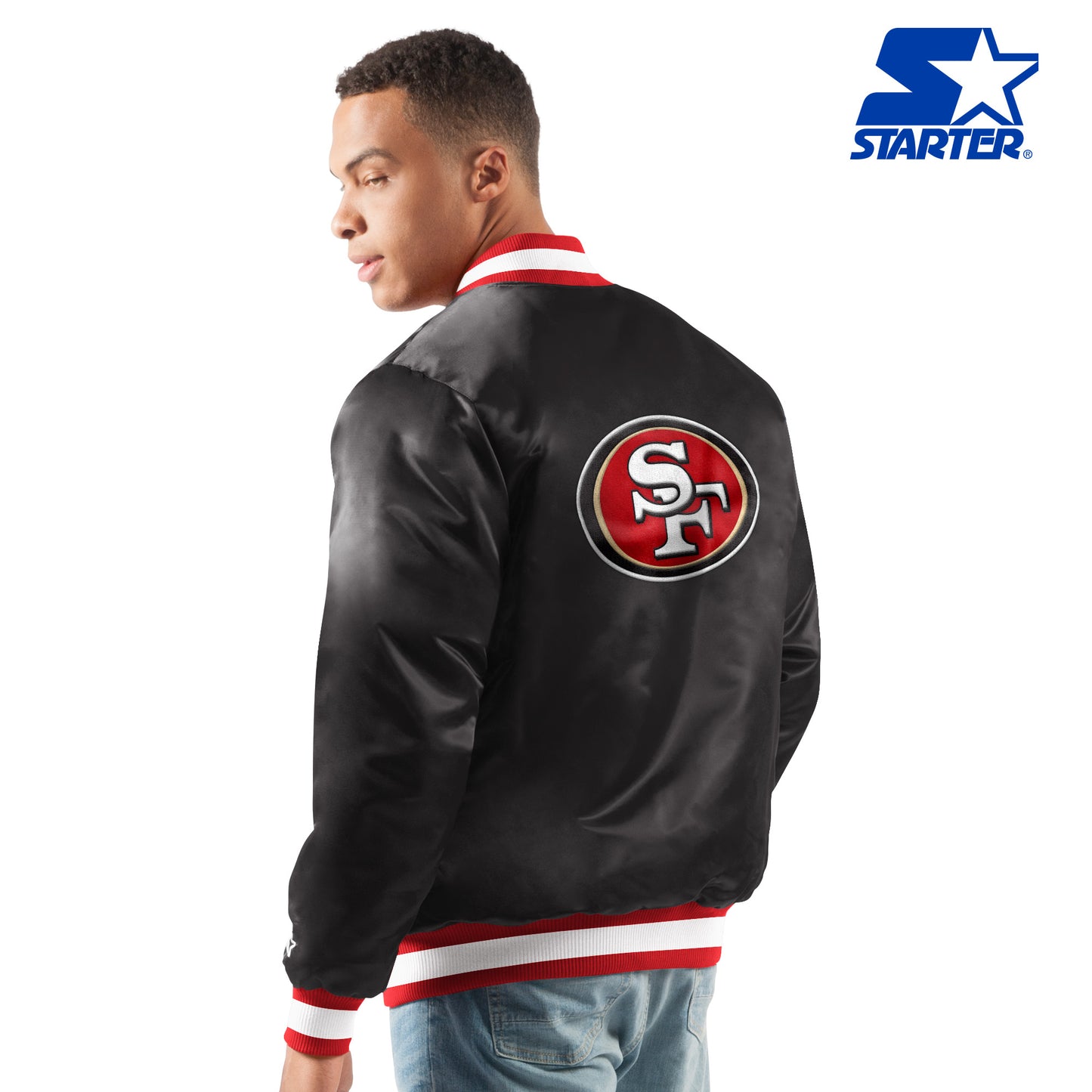 SAN FRANCISCO 49ERS ACE STARTER SATIN JACKET