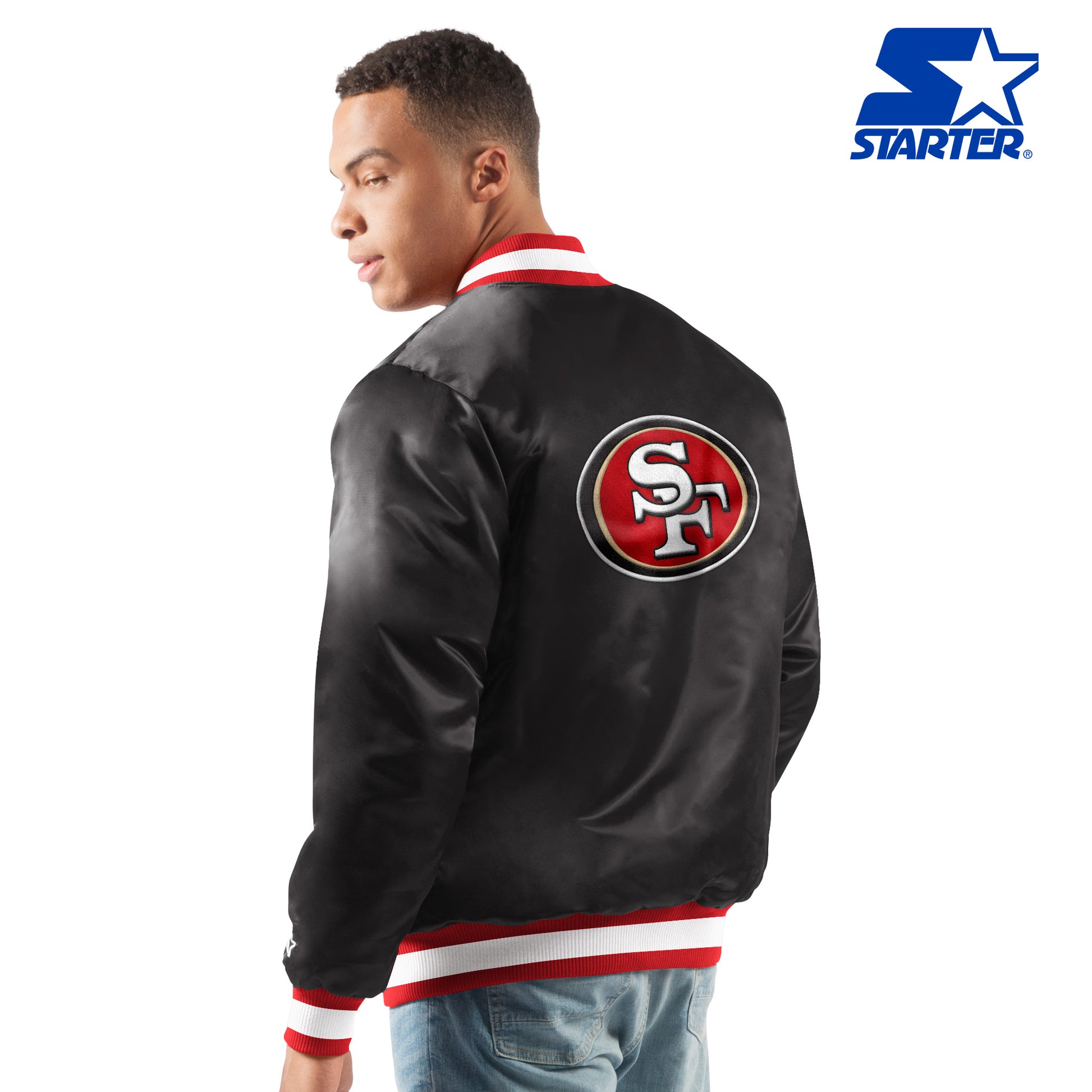 San Francisco 49ers Ace Starter Satin Jacket 21 Black / 3XL