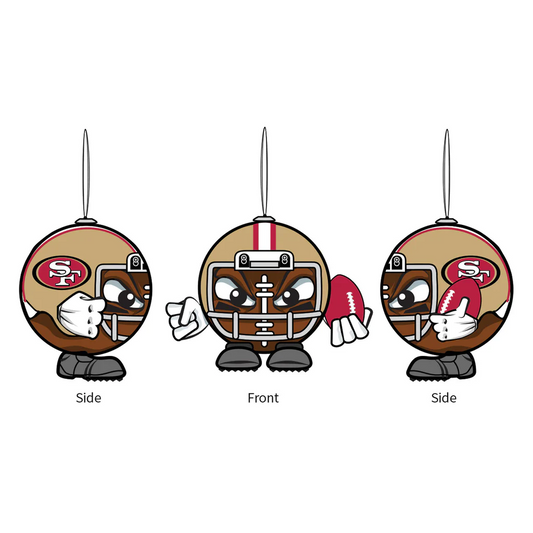 SAN FRANCISCO 49ERS BALL HEAD CHRISTMAS ORNAMENT