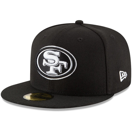 LOGOTIPO BÁSICO BLANCO Y NEGRO DE SAN FRANCISCO 49ERS 59FIFTY AJUSTADO