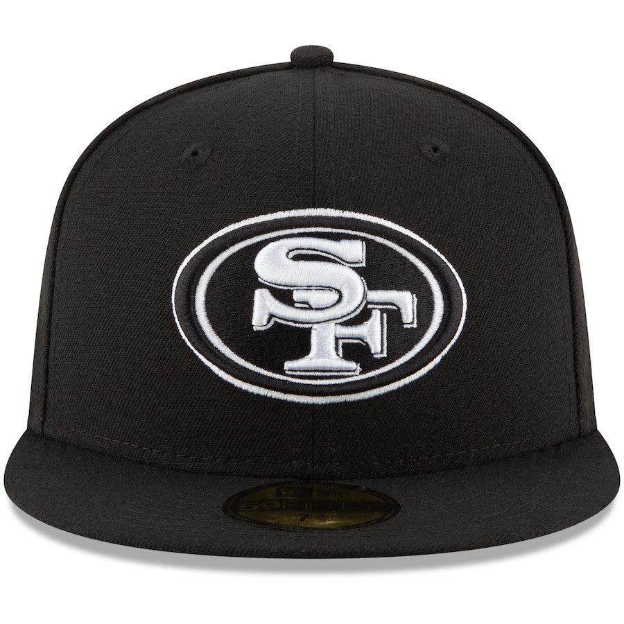 SAN FRANCISCO 49ERS BLACK AND WHITE BASIC LOGO 59FIFTY FITTED