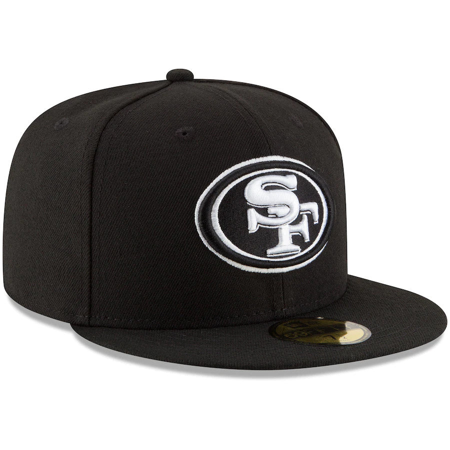 SAN FRANCISCO 49ERS BLACK AND WHITE BASIC LOGO 59FIFTY FITTED