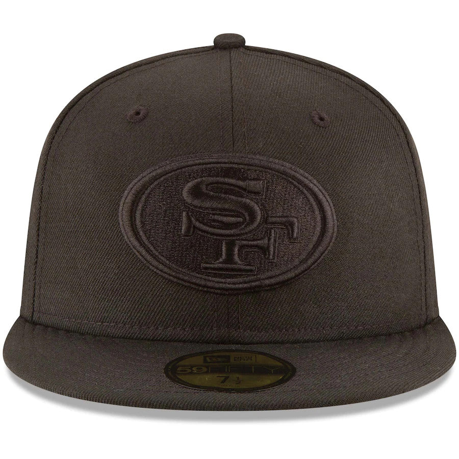 SAN FRANCISCO 49ERS BLACK ON BLACK BASIC LOGO 59FIFTY FITTED