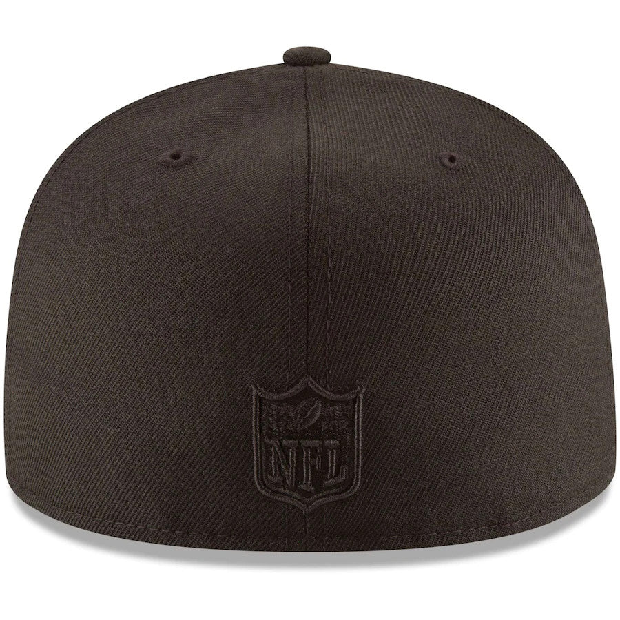 SAN FRANCISCO 49ERS NEGRO SOBRE NEGRO LOGOTIPO BÁSICO 59FIFTY AJUSTADO