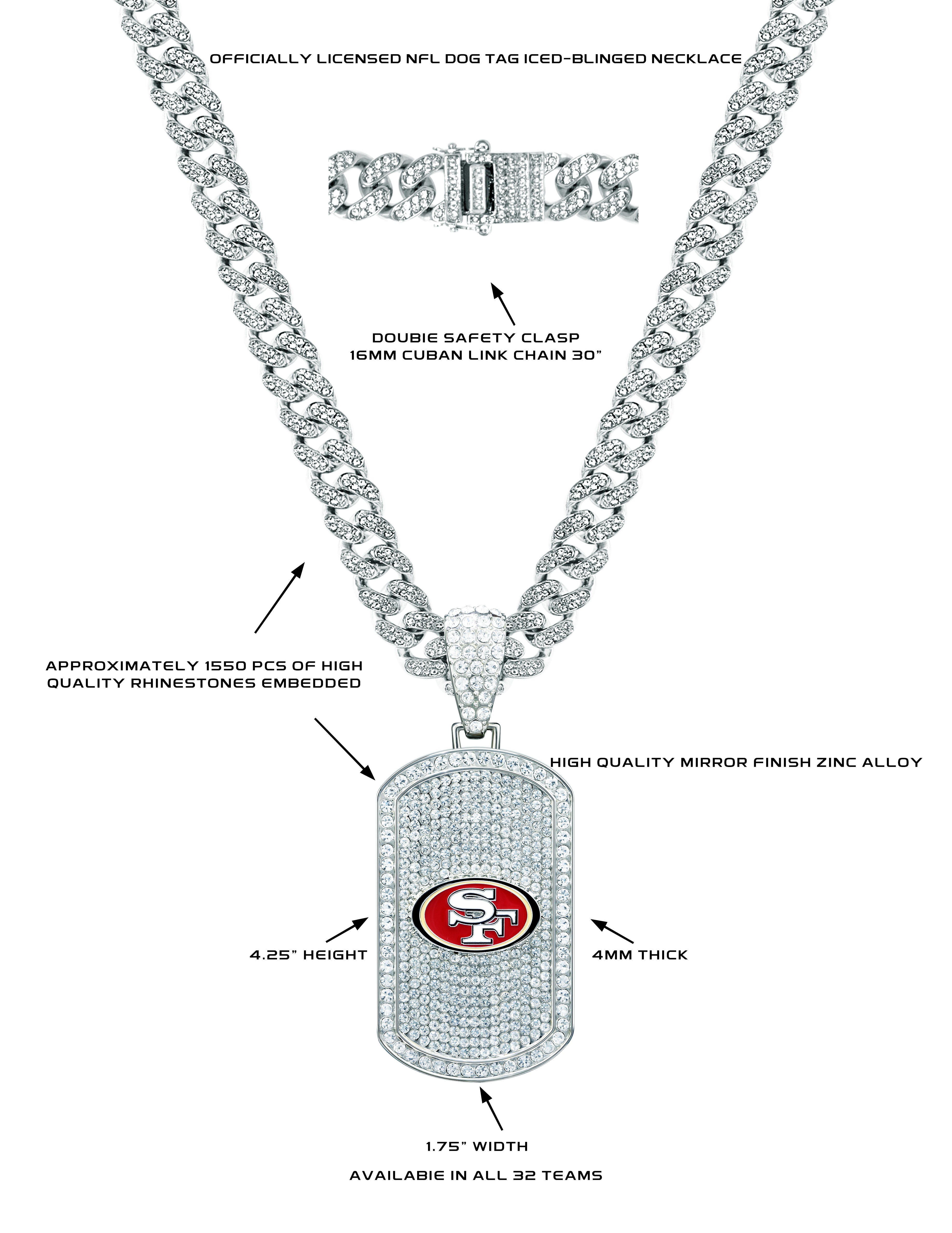 Large NFL 3D Fan Chain Necklace Foam Sheet Panel Gold Plated Men's Silver  Custom Chain Necklaces Foam Board Sheet Chains for Men - China Fans Chain  Necklace and Foam Chain price |