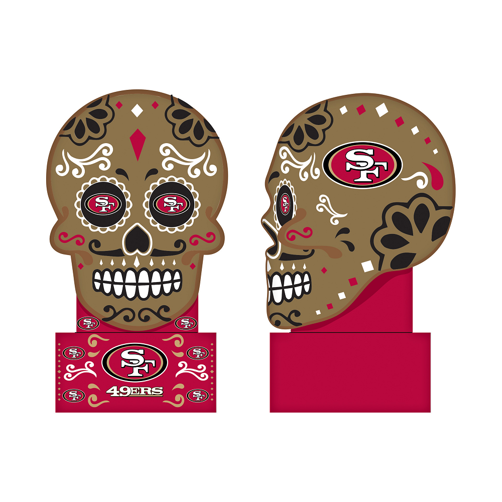 SAN FRANCISCO 49ERS DIA DE LOS MUERTOS ESTATUA DE CALAVERA DE AZÚCAR