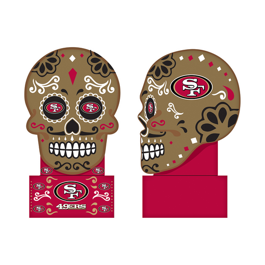 SAN FRANCISCO 49ERS DIA DE LOS MUERTOS ESTATUA DE CALAVERA DE AZÚCAR