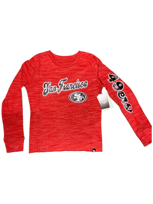 CAMISETA CON NOMBRE DE BRAZO TINTE ESPACIAL PARA NIÑAS SAN FRANCISCO 49ERS