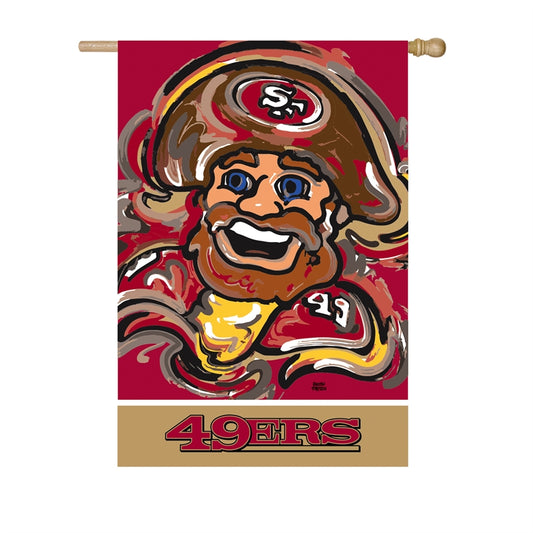 SAN FRANCISCO 49ERS JUSTIN PATTEN SUEDE HOUSE FLAG
