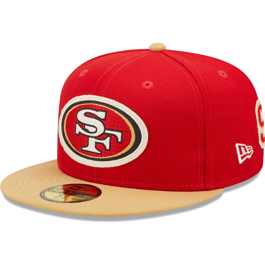 SAN FRANCISCO 49ERS LETTERMAN 59FIFTY FITTED HAT - RED/GOLD