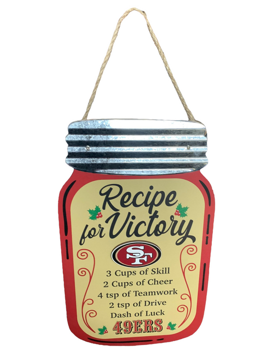 SAN FRANCISCO 49ERS MASON JAR RECIPE FOR VICTORY SIGN