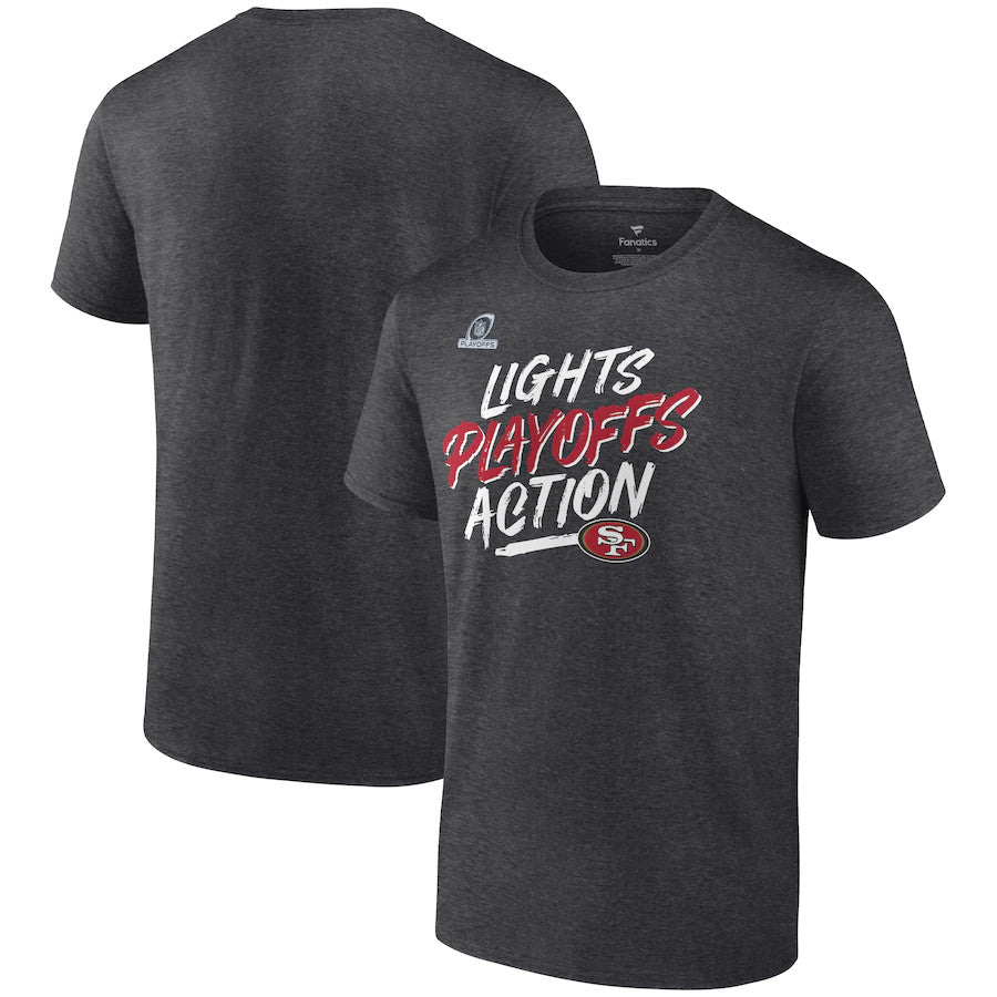 SAN FRANCISCO 49ERS MEN'S 2021 PLAYOFF BOUND LIGHTS ACTION T-SHIRT