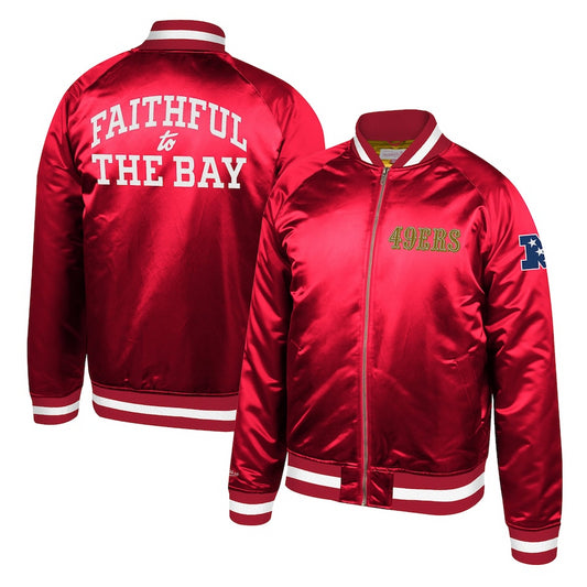 SAN FRANCISCO 49ERS MEN'S FAITHFUL TO THE BAY SATIN JACKET