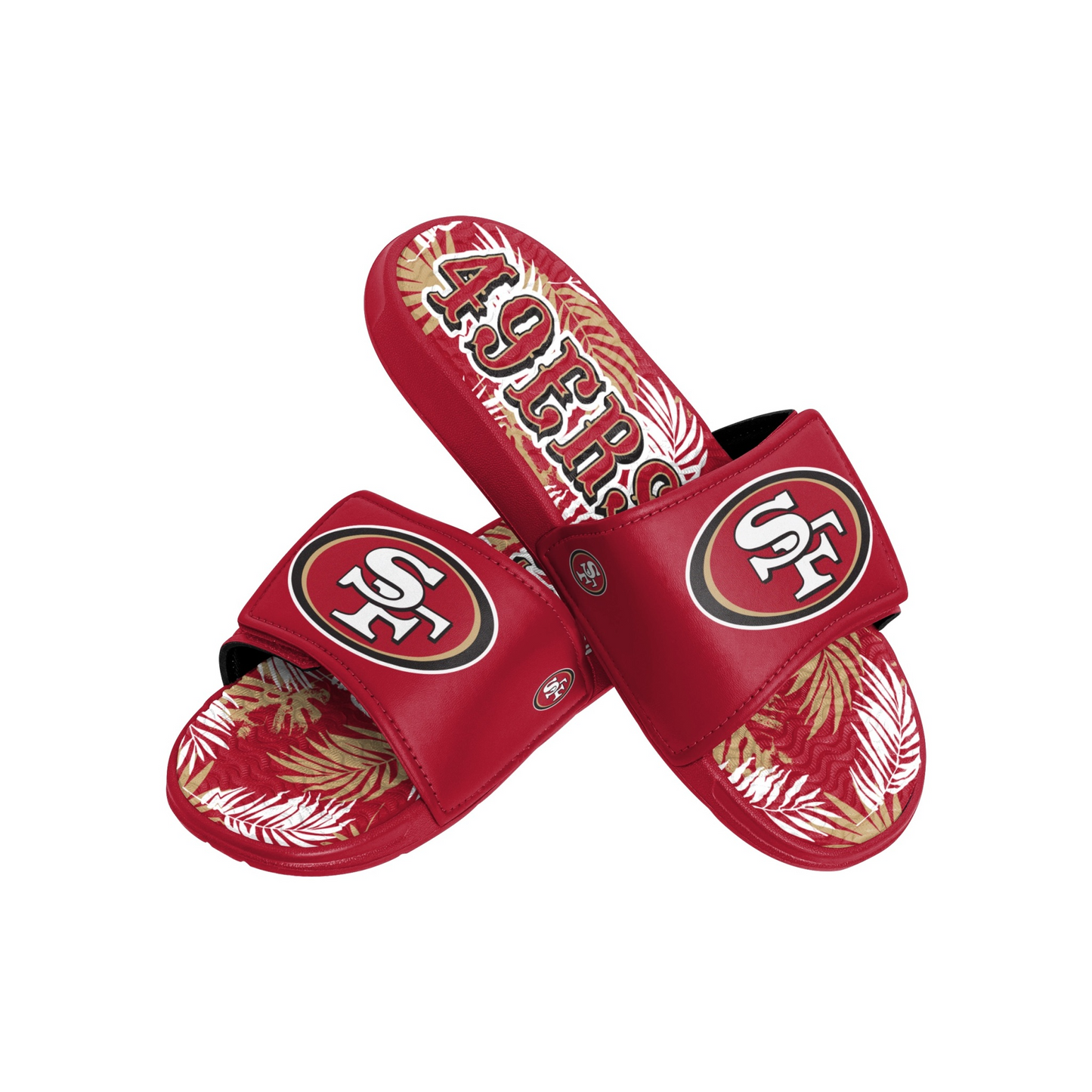 SAN FRANCISCO 49ERS MEN'S FLORAL GEL SLIDES