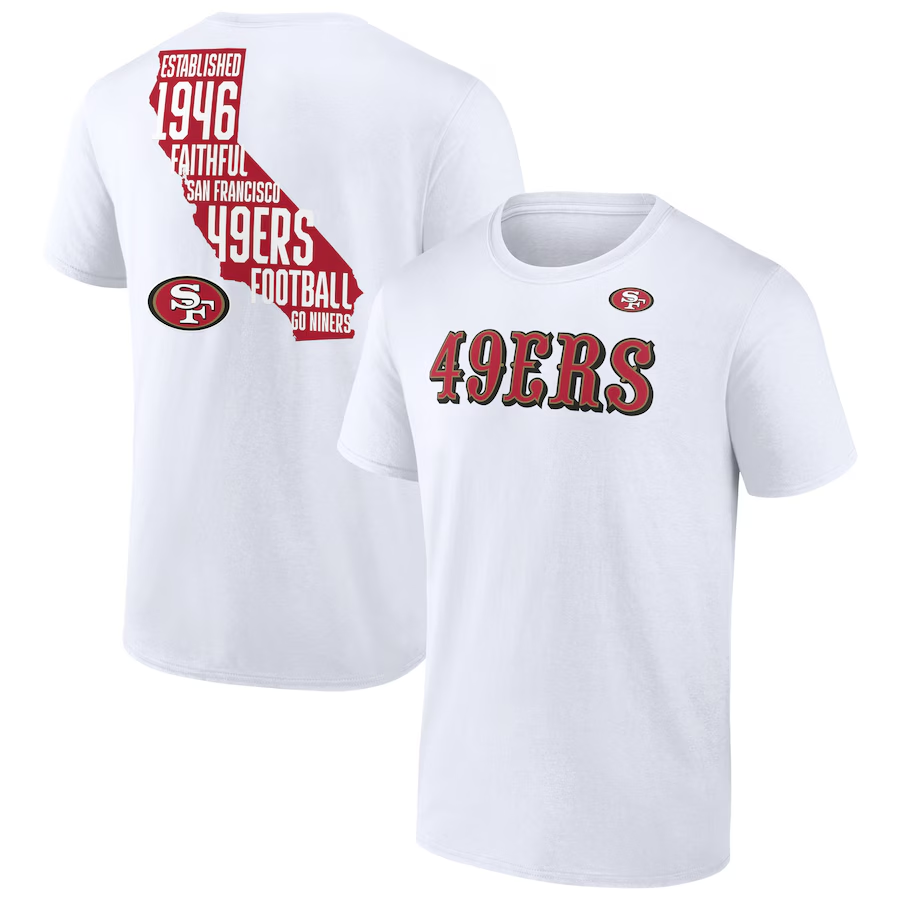 秋SALE 49ERS フットボール TシャツALSTYLE ホワイトUSA SAN FRANCISCO 49ERS MEN'S HOMETOWN HOT SHOT T-SHIRT – JR'S SPORTS