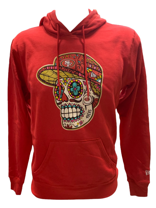 SUDADERA CON CAPUCHA SUGAR SKULL PARA HOMBRE SAN FRANCISCO 49ERS - ROJA