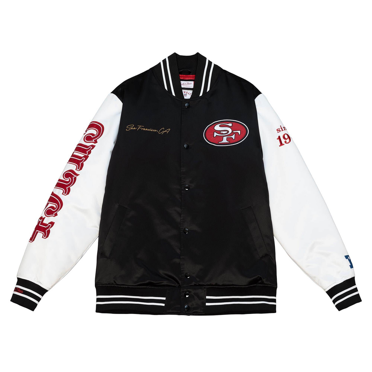 CHAQUETA DE SATÉN VARSITY DEL EQUIPO ORIGINS DE SAN FRANCISCO 49ERS PARA HOMBRE