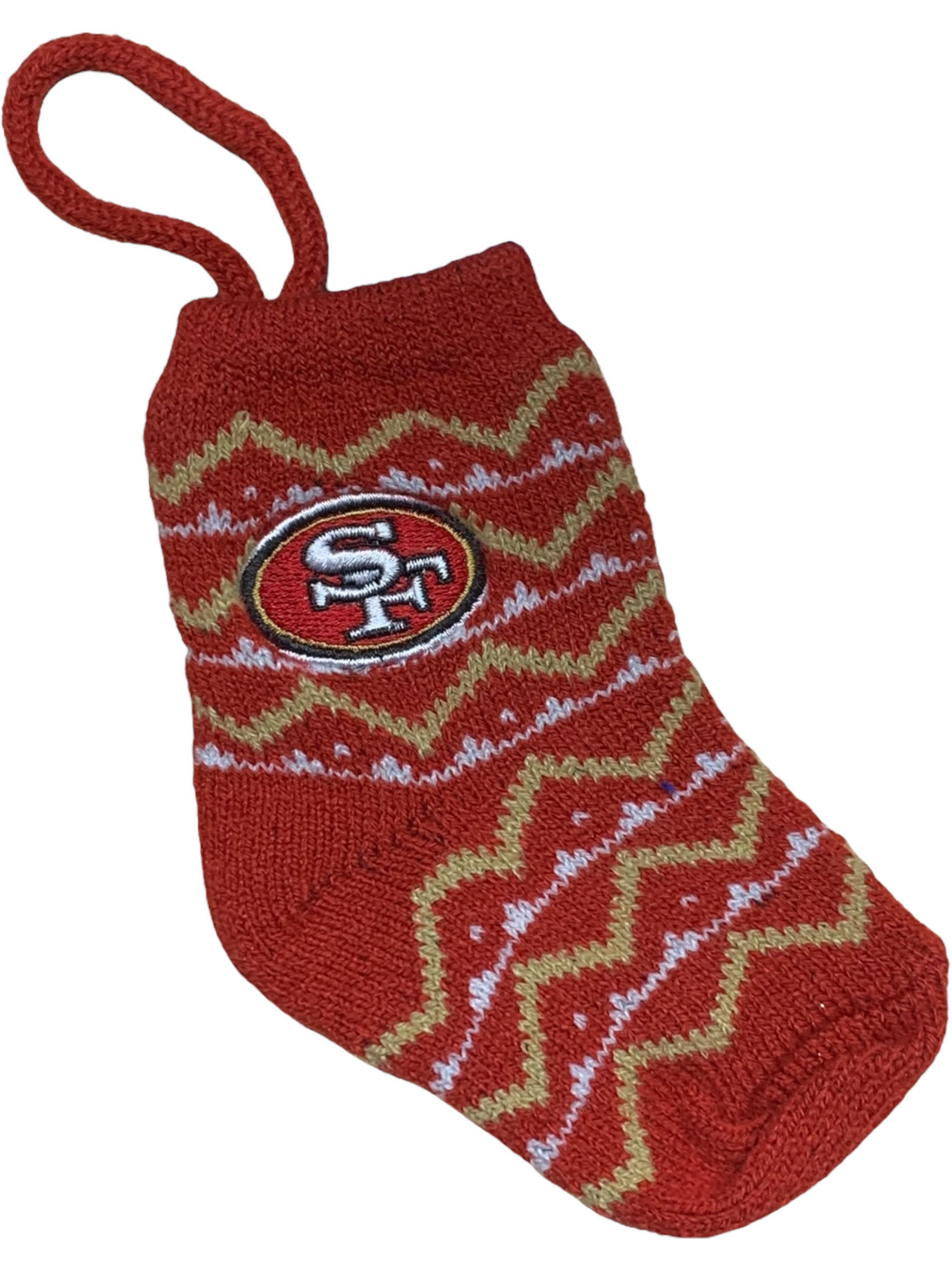 SAN FRANCISCO 49ERS MINI STOCKING CHRISTMAS ORNAMENT